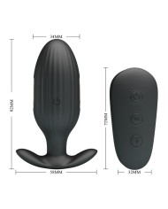 PRETTY LOVE KELLY PLUG ANAL VIBRADOR RECARGABLE NEGRO