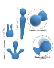 CALEXOTICS COUTURE KIT VIBRADOR WAND 10 VIBRACIONES AZUL
