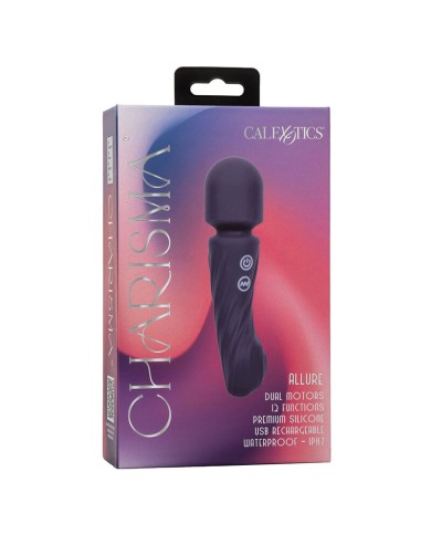 CALEXOTICS CHARISMA ALLURE MASAJEADOR DOBLE MOTOR 12 FUNCIONES 1725 CM X 45 CM MORADO
