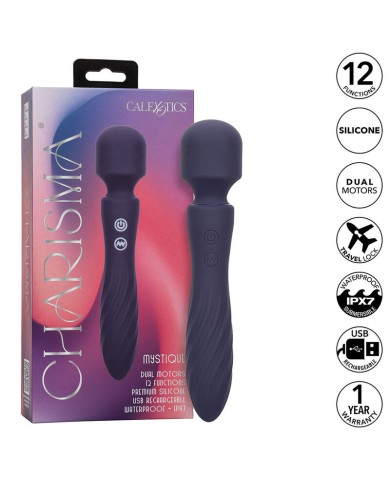 CALEXOTICS CHARISMA MYSTIQUE MASAJEADOR DOBLE MOTOR 12 FUNCIONES 215 CM X 45 CM MORADO