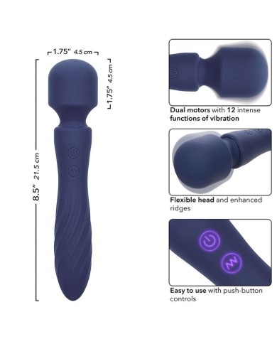 CALEXOTICS CHARISMA MYSTIQUE MASAJEADOR DOBLE MOTOR 12 FUNCIONES 215 CM X 45 CM MORADO
