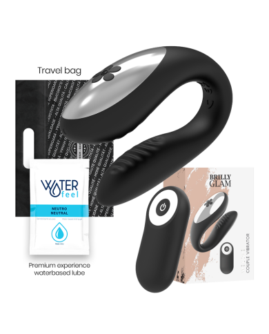 BRILLY GLAM WE LOVE VIBRADOR PARA PAREJAS CONTROL REMOTO NEGRO