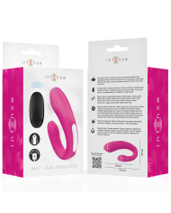 INTENSE JANET ESTIMULADOR Y VIBRADOR DUAL EN FORMA DE U CON CONTROL REMOTO ROSA