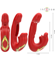 INTENSE NATHY VIBRADOR DOBLE CON BOCA ESTIMULADORA MULTIFUNCION ROJO