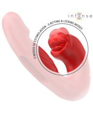INTENSE NATHY VIBRADOR DOBLE CON BOCA ESTIMULADORA MULTIFUNCION ROJO