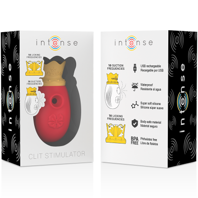 INTENSE ESTIMULADOR CLITORIS 10 MODOS DE SUCCION Y LICKING ROJO
