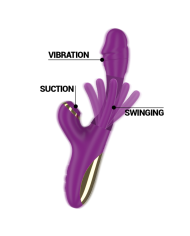 INTENSE ATENEO VIBRADOR MULTIFUNCION RECARGABLE 7 VIBRACIONES CON LENGUA OSCILANTE Y SUCCIONADOR MORADO