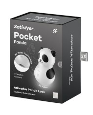 SATISFYER POCKET PANDA ESTIMULADOR VIBRADOR BLANCO Y NEGRO