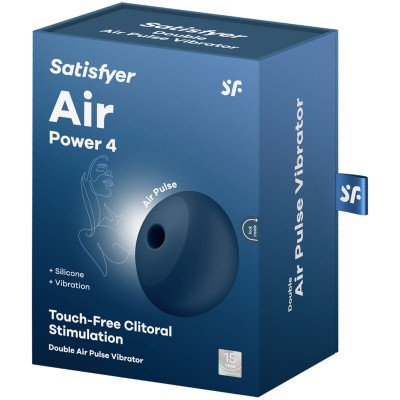 SATISFYER AIR POWER 4 ESTIMULADOR VIBRADOR 12 VIBRACIONES AZUL