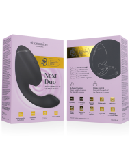 WOMANIZER DUO NEXT ESTIMULADOR VIBRADOR DUAL CLITORIS PUNTOG NEGRO