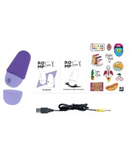 ROMP FREE X ESTIMULADOR DE CLITORIS CON TAPA 10 NIVELES RECARGABLE MORADO