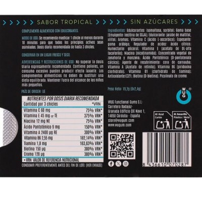 WUG multivit- El chicle funcional multivitamínico sabor tropical BLISTER 8 UDSD-246177
