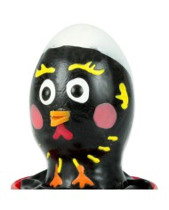 CONDOMERIE PRESERVATIVO DECORATIVO PINTADO A MANO POLLO NEGRO