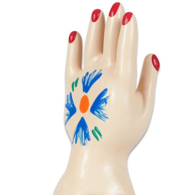 CONDOMERIE PRESERVATIVO DECORATIVO PINTADO A MANO PALMA DE LA MANO MODELO 1