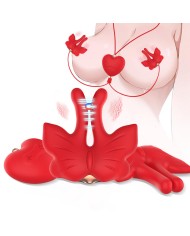 ARMONY PINZAS PARA PEZONES MAGNETICA CON VIBRACION FORMA MARIPOSA ROJO