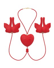 ARMONY PINZAS PARA PEZONES MAGNETICA CON VIBRACION FORMA MARIPOSA ROJO
