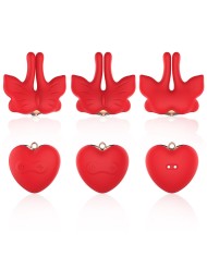 ARMONY PINZAS PARA PEZONES MAGNETICA CON VIBRACION FORMA MARIPOSA ROJO