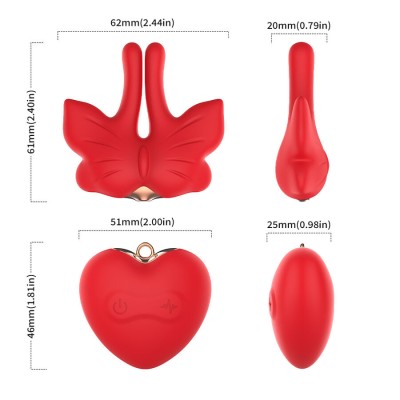 ARMONY PINZAS PARA PEZONES MAGNETICA CON VIBRACION FORMA MARIPOSA ROJO