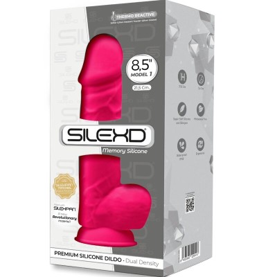 SILEXD MODELO 1 PENE REALISTICO SILICONA PREMIUM SILEXPAN FUCSIA 215 CM
