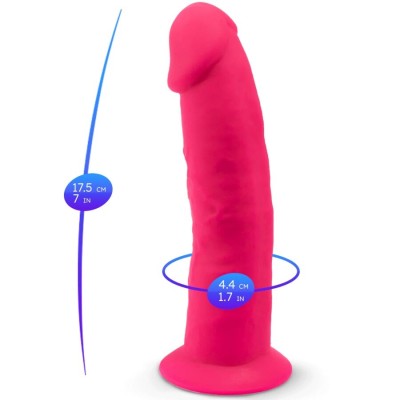 SILEXD MODELO 2 PENE REALISTICO SILICONA PREMIUM SILEXPAN FUCSIA 192 CM