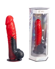SILEXD DEVIL DILDO FANTASY SILICONA LIQUIDA TERMOREACTIVO ROJO NEGRO 203 CM