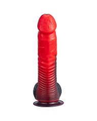 SILEXD DEVIL DILDO FANTASY SILICONA LIQUIDA TERMOREACTIVO ROJO NEGRO 203 CM