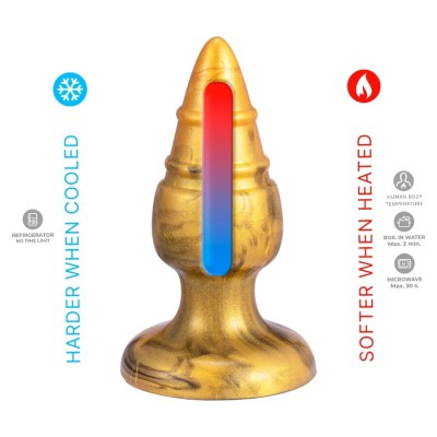 SILEXD GOLDY PLUG ANAL FANTASY SILICONA LIQUIDA TERMOREACTIVO ORO 92 CM
