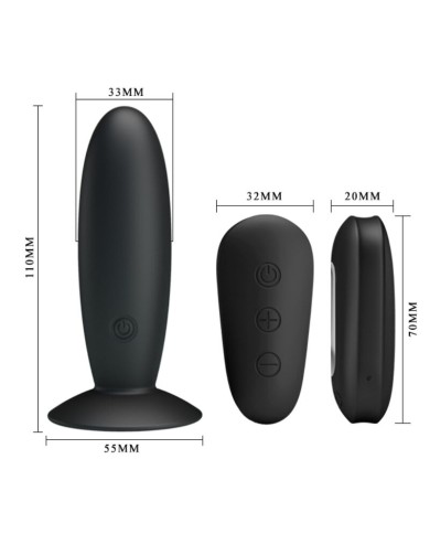 MR PLAY PLUG ANAL CON VIBRACION NEGRO CONTROL REMOTO