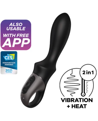 SATISFYER HEAT CLIMAX VIBRADOR ANAL APP NEGRO
