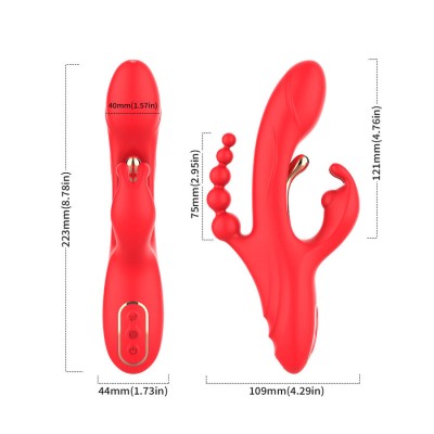 ARMONY VIBRADOR ESTIMULADOR PUNTO G Y CLITORIS ROJO