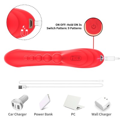 ARMONY VIBRADOR ESTIMULADOR PUNTO G Y CLITORIS ROJO