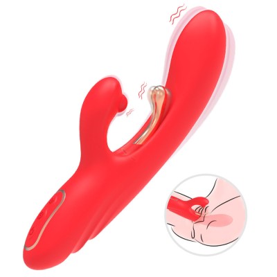 ARMONY VIBRADOR ESTIMULADOR PUNTO G Y CLITORIS CON LENGUA OSCILANTE ROJO
