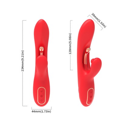 ARMONY VIBRADOR ESTIMULADOR PUNTO G Y CLITORIS CON LENGUA OSCILANTE ROJO