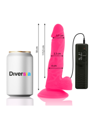 DIVERSIA DILDO REALISTICO FLEXIBLE CON VIBRACION ROSA 18 CM O 4 CM