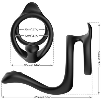 ARMONY TAIL ANILLO DOBLE ANAL NEGRO