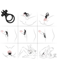 ARMONY TRAVELER ANILLO DOBLE VIBRADOR PAREJA RABBIT NEGRO