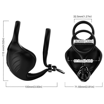 ARMONY MANTA ANILLO VIBRADOR TESTICULOS CONTROL REMOTO NEGRO