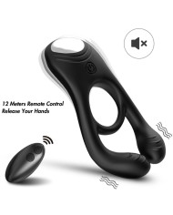 ARMONY VEYRON ANILLO VIBRADOR DOBLE PINZA CONTROL REMOTO NEGRO