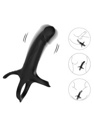 ARMONY DILDO CON ANILLO VIBRADOR CONTROL REMOTO NEGRO