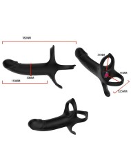ARMONY DILDO CON ANILLO VIBRADOR CONTROL REMOTO NEGRO