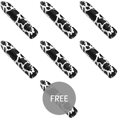 CUSTOM BULLETS BALA RECARGABLE COW 10 INTENSIDADES 6 1 GRATIS
