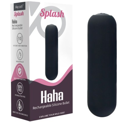 ARMONY SPLASH HAHA BALA VIBRADORA SILICONA 10 VIBRACIONES 75 X 19 CM NEGRO