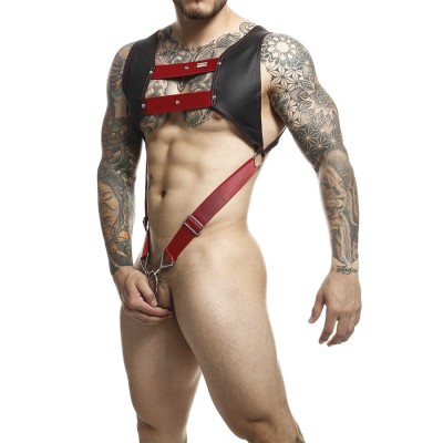 MOB DNGEON ARNES CON ANILLO ROJO PARA EL PENE TALLA UNICAS