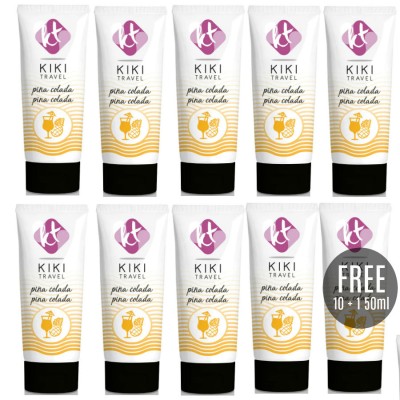 KIKI TRAVEL LUBRICANTE SABOR A PINA COLADA 50 ML 10 1 GRATIS