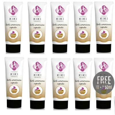 KIKI TRAVEL GEL DESLIZANTE SABOR A TARTA AMERICANA CUPCAKE 50 ML 10 1 GRATIS