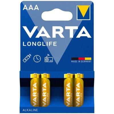 VARTA LONGLIFE PILA ALCALINA AAA LR03 BLISTER4