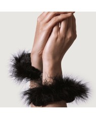 ADRIEN LASTIC ESPOSAS METAL CON PLUMAS NEGRO