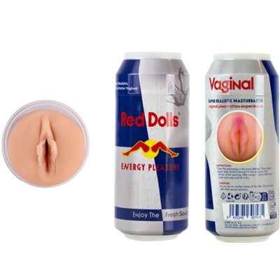 ALIVE RED DOLL MASTURBADOR MASCULINO VAGINA LATA BEBIDA ENERGETICA