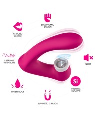 ARMONY SECRETKISS ESTIMULADOR CON LENGUA CLITORIS VIBRADOR CURVO FUCSIA