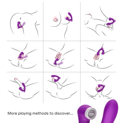 ARMONY SECRETKISS ESTIMULADOR CON LENGUA CLITORIS VIBRADOR CURVO VIOLETA